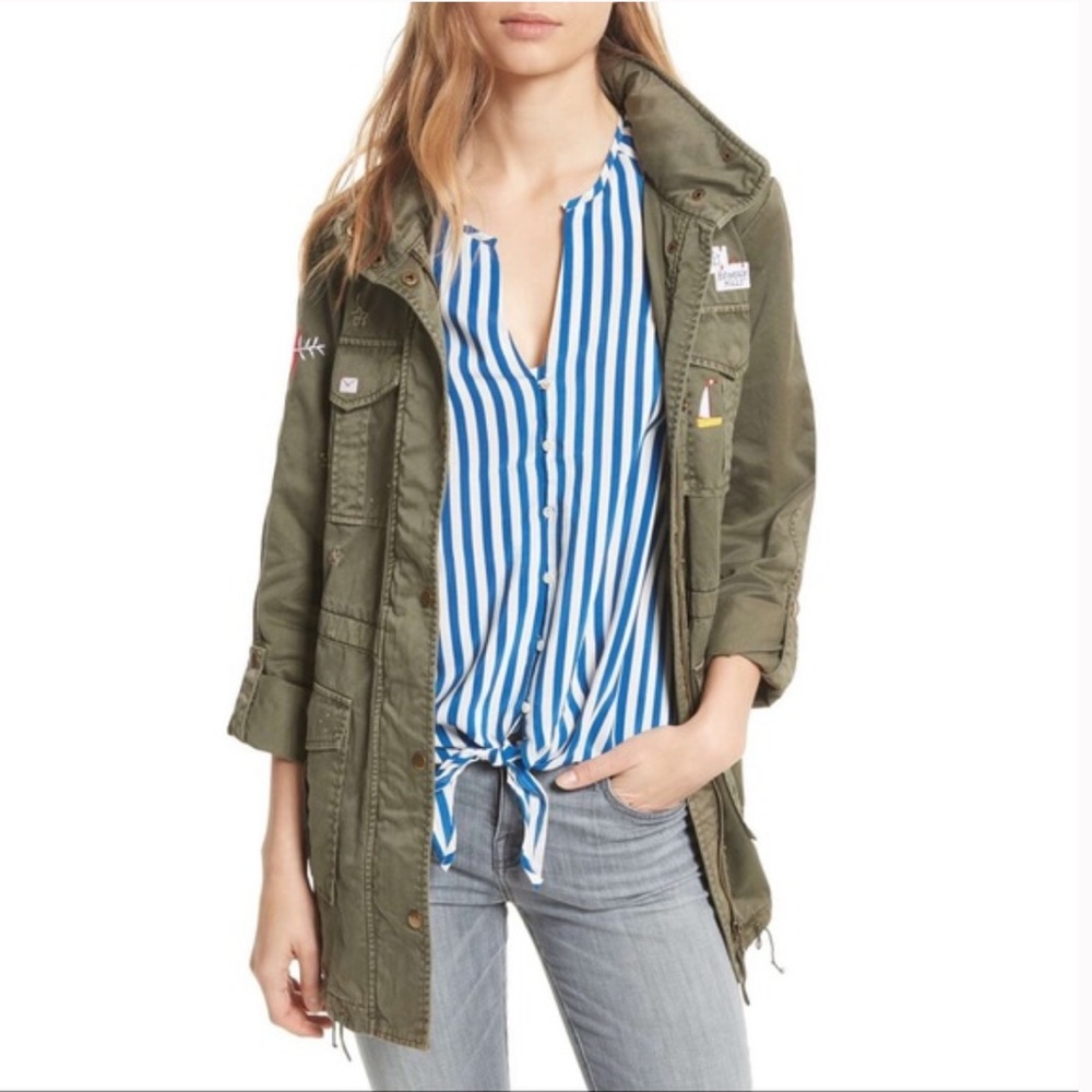 Joie Iban Patchwork Cotton Utility Jacket - image 1